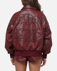 Ed Hardy Studded Bomber Jacket Red