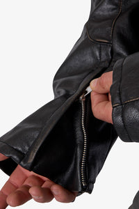 MNML Leather Moto Jacket Black