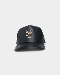 New Era New York Mets "Black Tan PU Leather" 9FORTY K-Frame Snapback Black/Tan