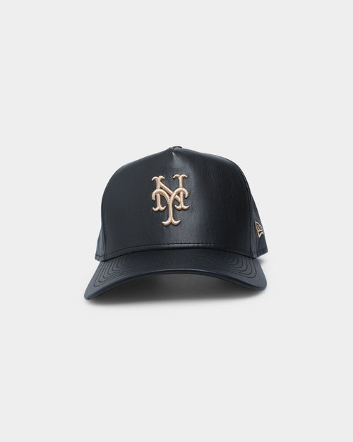 New Era New York Mets "Black Tan PU Leather" 9FORTY K-Frame Snapback Black/Tan