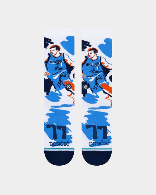 Stance X NBA Dallas Mavericks Luka Dončić Paint Luka Crewcut Socks White