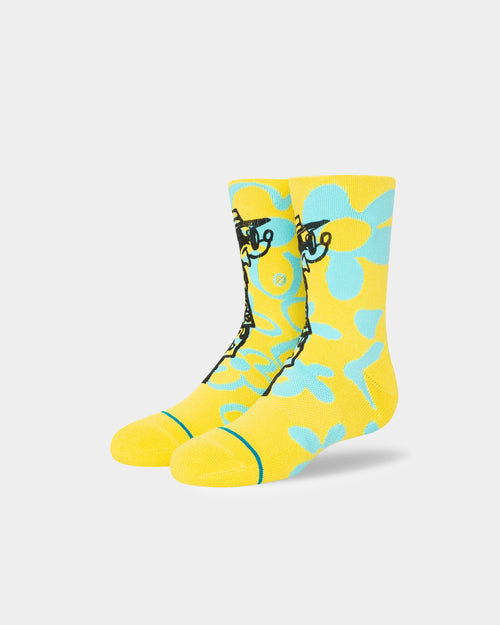 Stance X Russ Kids' Surf Check By Russ Socks Yellow