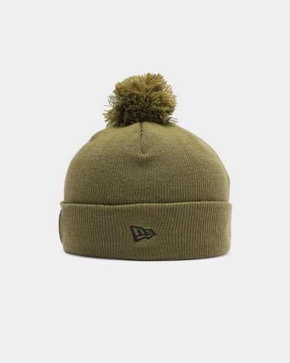 New Era Raiders Pom Knit Beanie Olive/Black