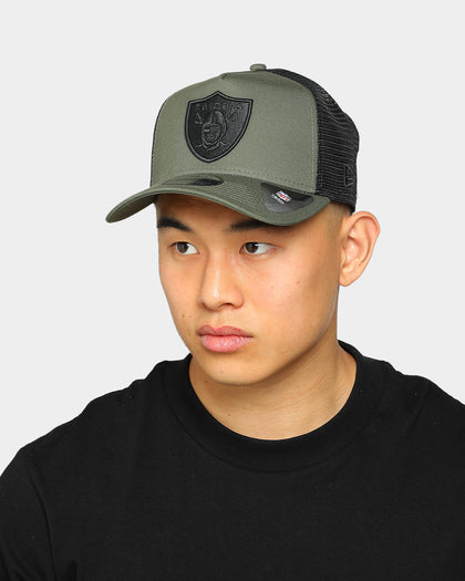 New Era Las Vegas Raiders 9FORTY A-Frame Trucker Snapback Olive/Black