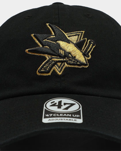 47 Brand San Jose Sharks Clean Up Strapback Black/Gold