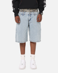 Ed Hardy Double Waist Camo Jorts Mid Blue Denim
