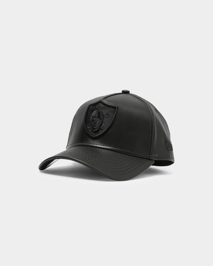 New Era Raiders Vegan Leather 9FORTY A-Frame Snapback Black