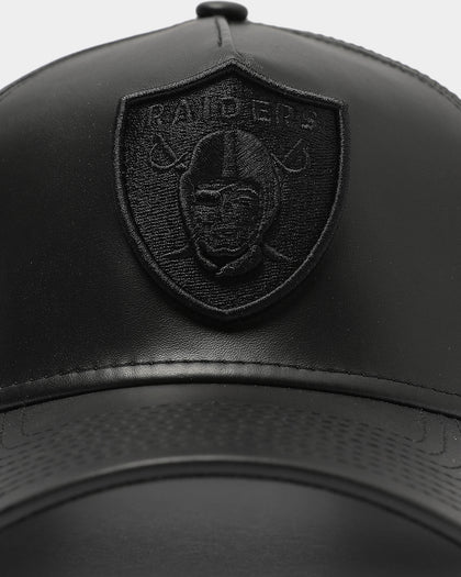 New Era Raiders Vegan Leather 9FORTY A-Frame Snapback Black