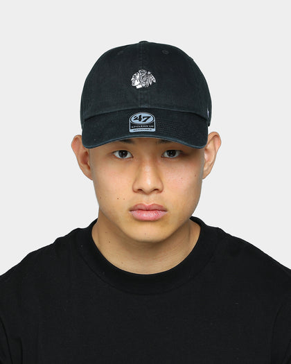47 Brand Men's Chicago Blackhawks Clean Up Strapback Black