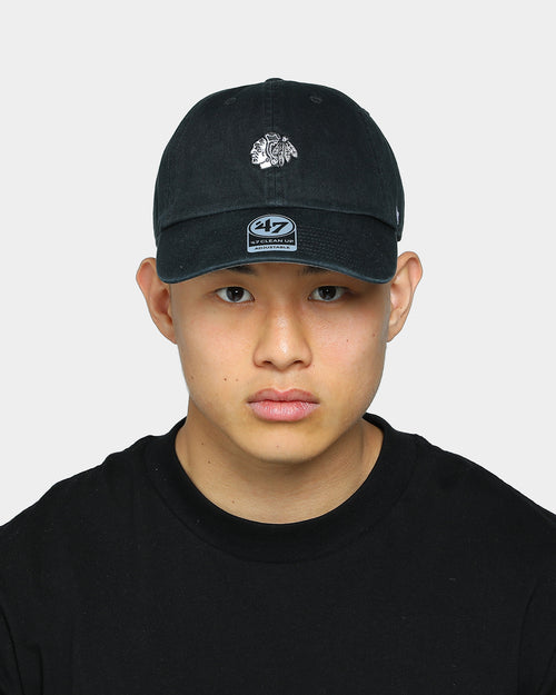 47 Brand Men's Chicago Blackhawks Clean Up Strapback Black