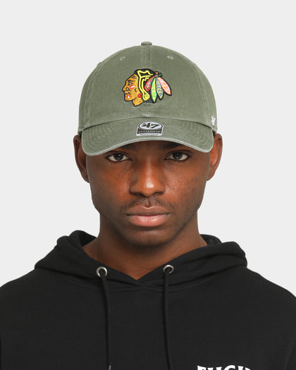 47 Brand Blackhawks Clean Up Strapback Moss
