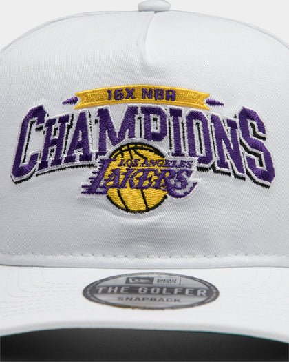 New Era Los Angeles Lakers 16X Champs Old Golfer Snapback White/OTC
