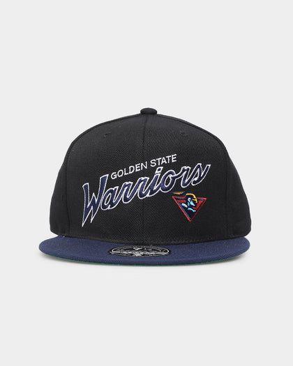 Mitchell & Ness Golden State Warriors 'Team Script 2.0 Hardwood Classics' Fitted Black
