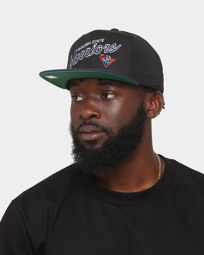 Mitchell & Ness Golden State Warriors 'Team Script 2.0 Hardwood Classics' Fitted Black