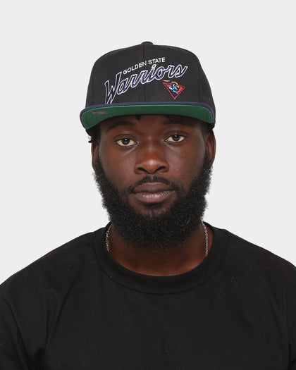 Mitchell & Ness Golden State Warriors 'Team Script 2.0 Hardwood Classics' Fitted Black