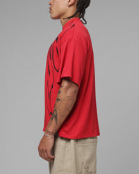 Loiter Script T-Shirt Red