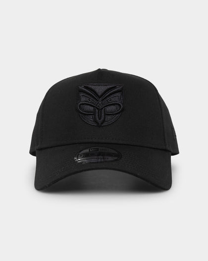 New Era New Zealand Warriors 'Black On Black' 9FORTY A-Frame Snapback Black