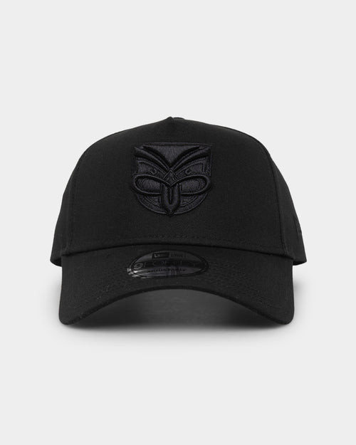 New Era New Zealand Warriors 'Black On Black' 9FORTY A-Frame Snapback Black