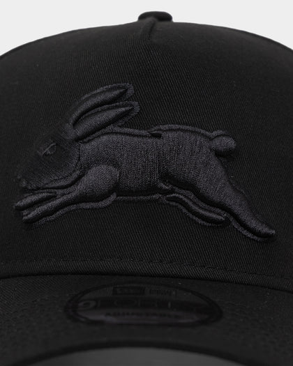 New Era South Sydney Rabbitohs 'Black On Black' 9FORTY A-Frame Snapback Black