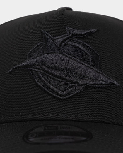 New Era Cronulla-Sutherland Sharks 'Black On Black' 9FORTY A-Frame Snapback Black