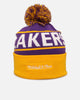 Mitchell & Ness Los Angeles Lakers Team Pom Beanie Purple