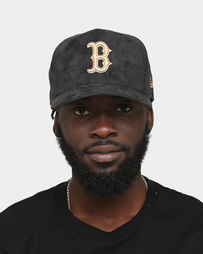 New Era Boston Red Sox 'Black/Tan Suede' 9FORTY K-Frame Strapback