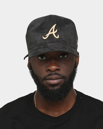 New Era Atlanta Braves 'Black/Tan Suede' 9FORTY K-Frame Strapback