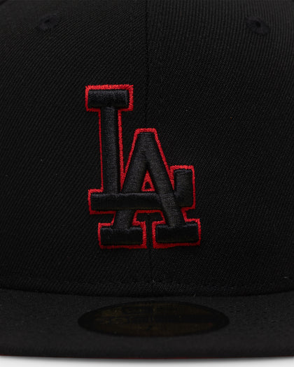New Era Los Angeles Dodgers "Scarlet Bottom" 59FIFTY Fitted Black/Scarlet