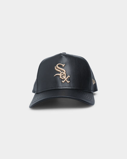 New Era Chicago White Sox "Black Tan PU Leather" 9FORTY K-Frame Snapback Black/Tan