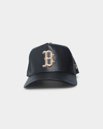 New Era Boston Red Sox "Black Tan PU Leather" 9FORTY K-Frame Snapback Black/Tan
