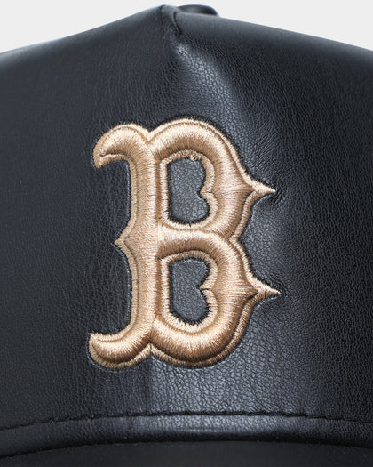 New Era Boston Red Sox "Black Tan PU Leather" 9FORTY K-Frame Snapback Black/Tan