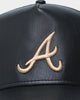 New Era Atlanta Braves "Black Tan PU Leather" 9FORTY K-Frame Snapback Black/Tan