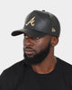 New Era Atlanta Braves "Black Tan PU Leather" 9FORTY K-Frame Snapback Black/Tan