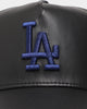 New Era Los Angeles Dodgers 'PU Leather' 9FORTY K-Frame Strapback Black Leather