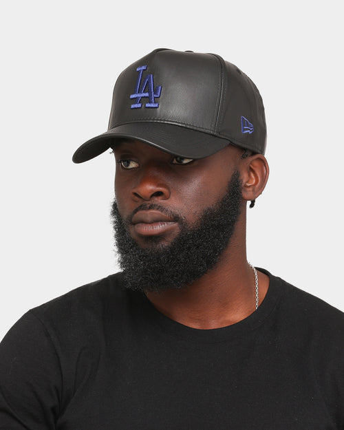 New Era Los Angeles Dodgers 'PU Leather' 9FORTY K-Frame Strapback Black Leather