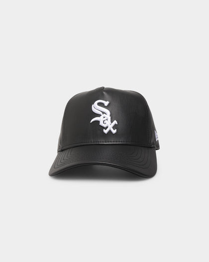 New Era Chicago White Sox 'PU Leather' 9FORTY K-Frame Strapback Black Leather
