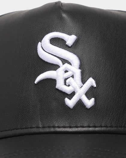 New Era Chicago White Sox 'PU Leather' 9FORTY K-Frame Strapback Black Leather