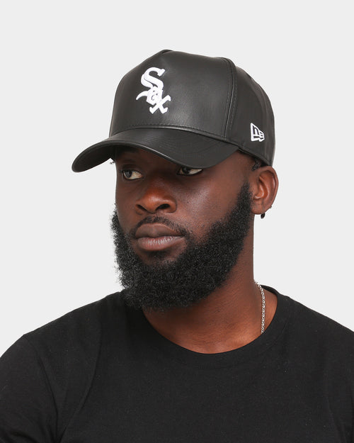 New Era Chicago White Sox 'PU Leather' 9FORTY K-Frame Strapback Black Leather
