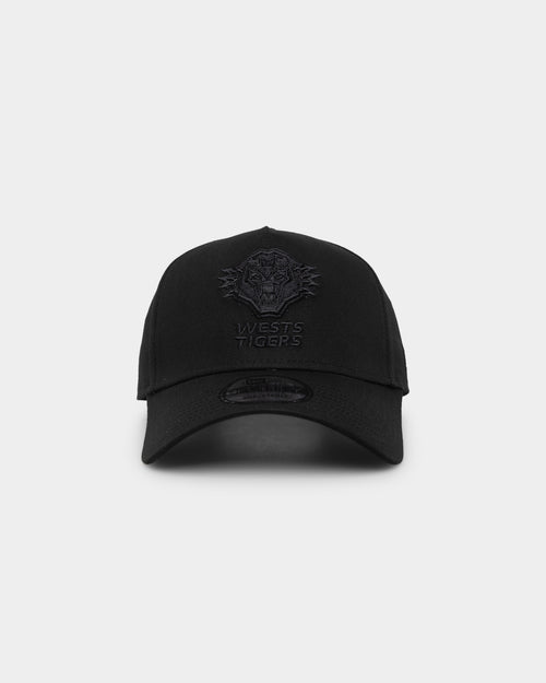 New Era Wests Tigers 'Black On Black' 9FORTY A-Frame Snapback Black