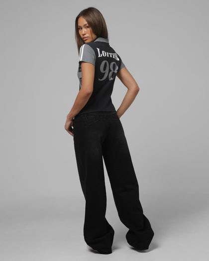 Loiter Women's Empire Polo T-Shirt Black