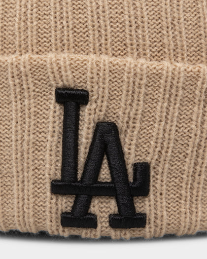 New Era Los Angeles Dodgers Knitted Beanie Light Beige