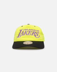 Mitchell & Ness Los Angeles Lakers Nylon Deadstock 2-Tone Snapback Neon Yellow/Black