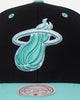 Mitchell & Ness Miami Heat "Ice Blue" Script Origin Snapback Black/Ice Blue
