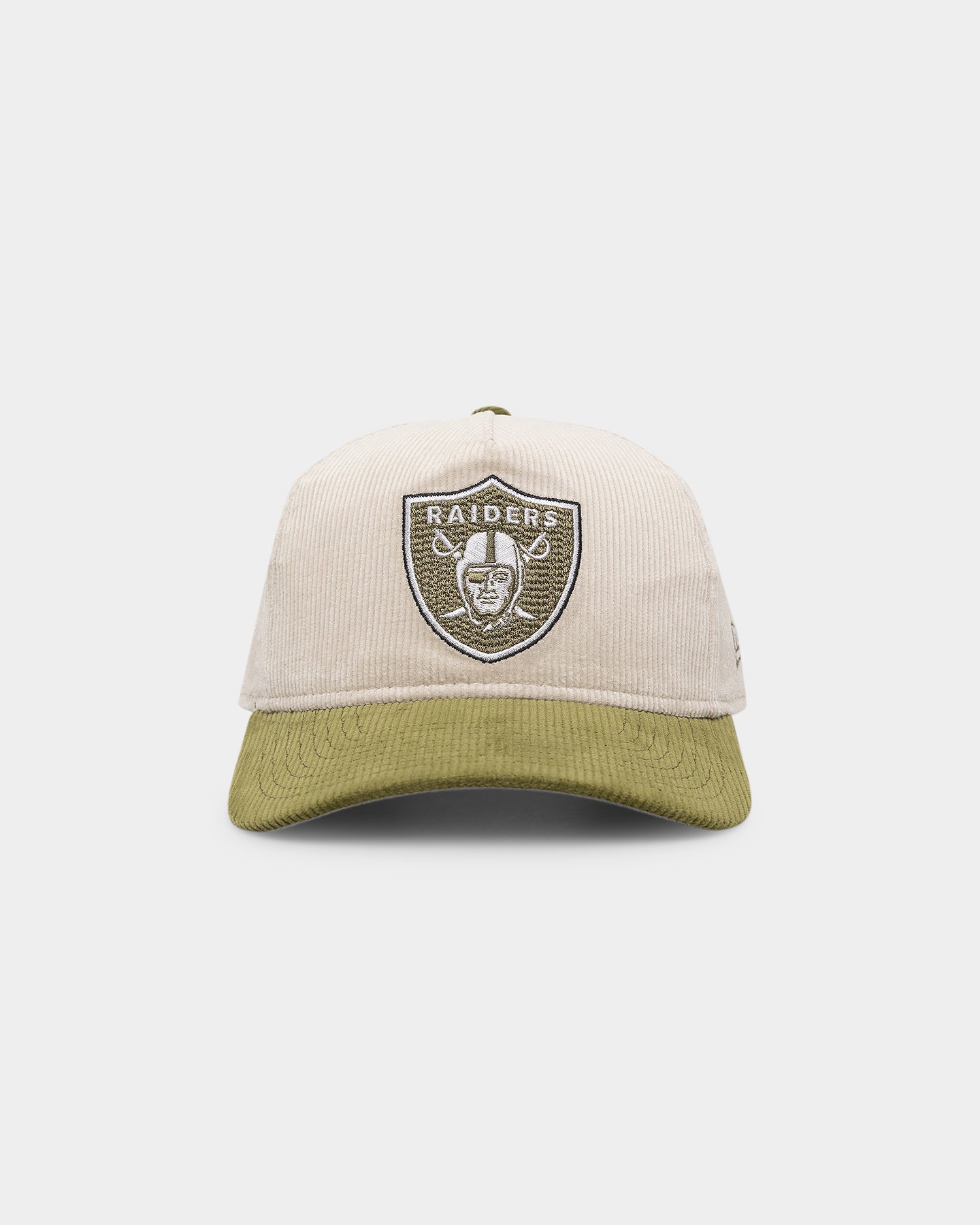 New Era Las Vegas Raiders 'Dusty Olive' Corduroy Golfer Snapback