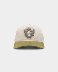 New Era Las Vegas Raiders 'Dusty Olive' Corduroy Golfer Snapback Green Med