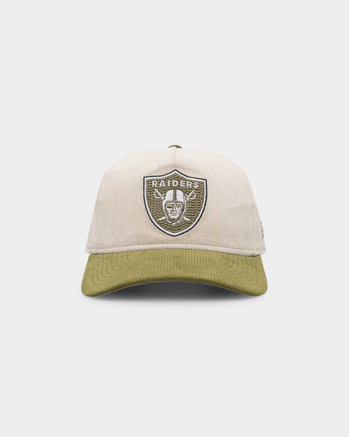 New Era Las Vegas Raiders 'Dusty Olive' Corduroy Golfer Snapback Green Med