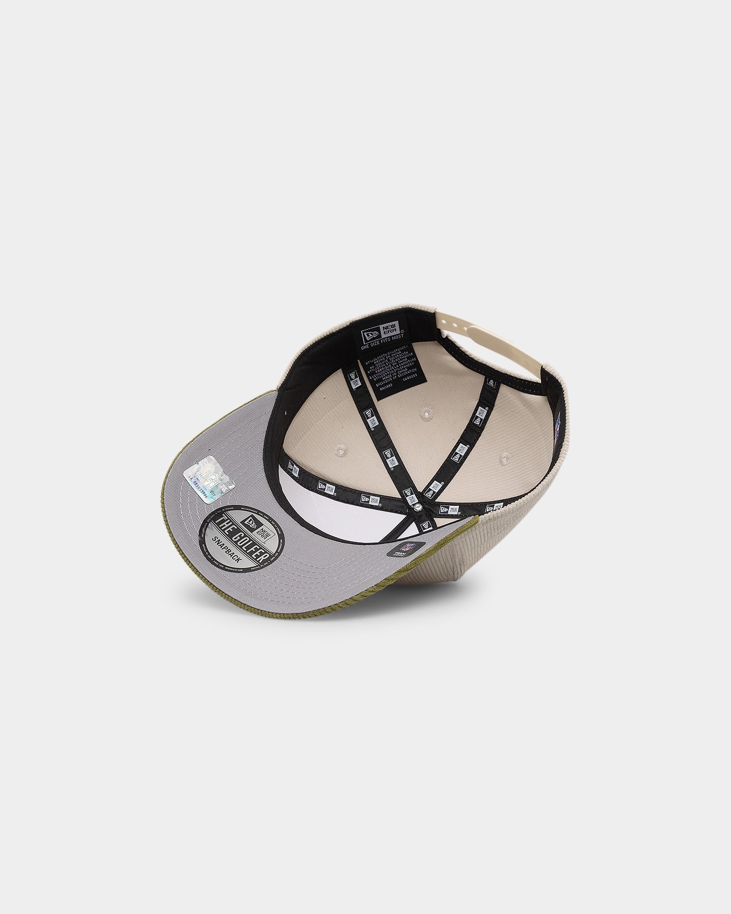 New Era Las Vegas Raiders 'Dusty Olive' Corduroy Golfer Snapback
