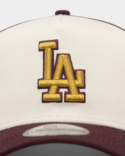 New Era Los Angeles Dodgers 'Golden Port' 9FORTY A-Frame Snapback White/Maroon