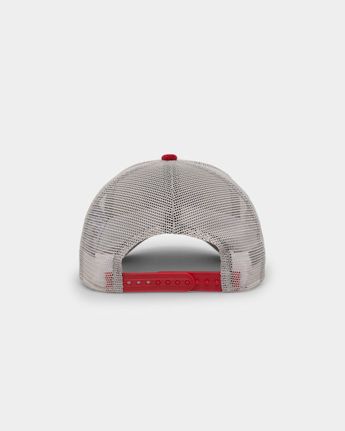 New Era Anaheim Angels '2-Tone Corduroy' 9FORTY A-Frame Trucker Snapback Chrome/Red