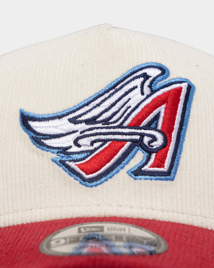 New Era Anaheim Angels '2-Tone Corduroy' 9FORTY A-Frame Trucker Snapback Chrome/Red